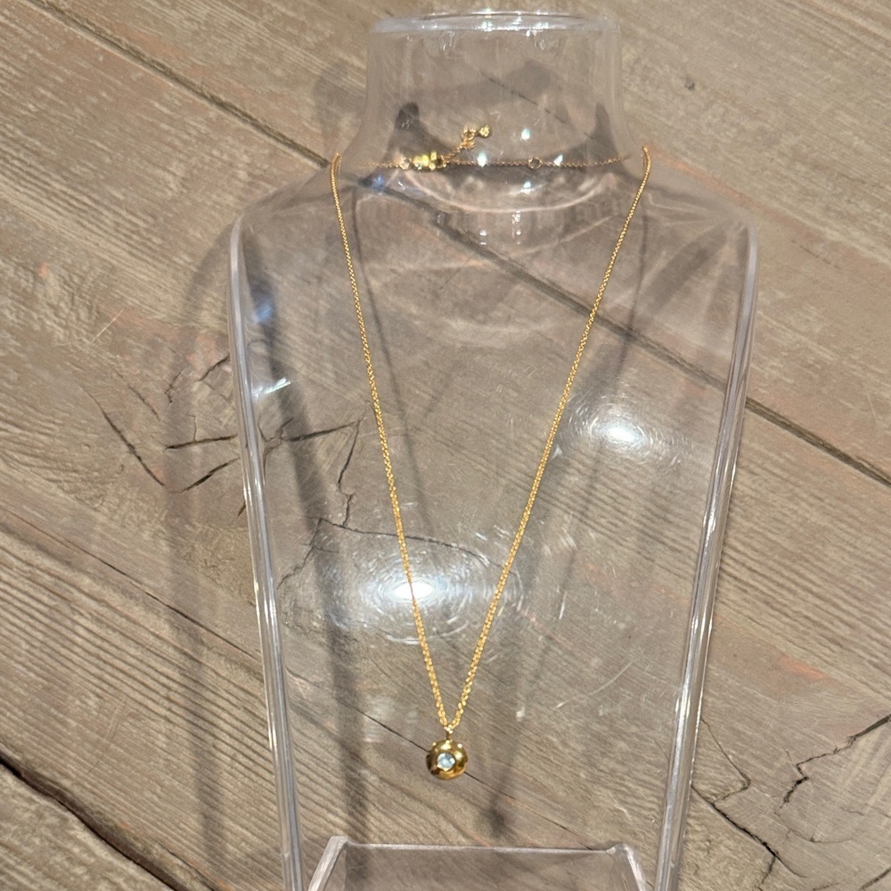 MONICA VINADER 18k Gold Vermeil Aquamarine Gemstone Necklace Pendant - Picture 3 of 7